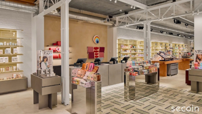 Terrazzo Secoin encaustic tiles at the famous cosmetics store MECCA Albert Park in Melbourne